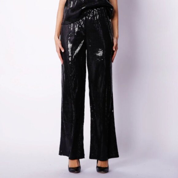 Crystal Kobe Sequin Wide-Leg Pants – Stretch Waist - Picture 3 of 4